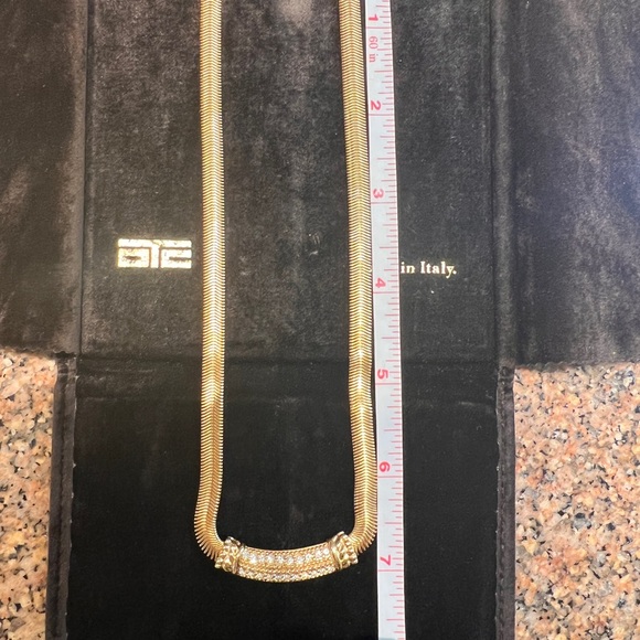 Dior Elegant Gold Necklace with white stones Accents - Picture 13 of 13